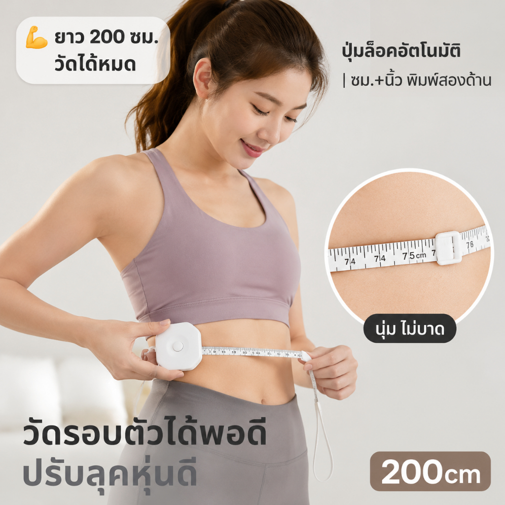 มาการง เทปวัดสี 2 ม. มินิ แบบพกพา เทปวัด ไม้บรรทัด เทปนุ่ม สําหรับวัดเสื้อผ้า ร่างกาย