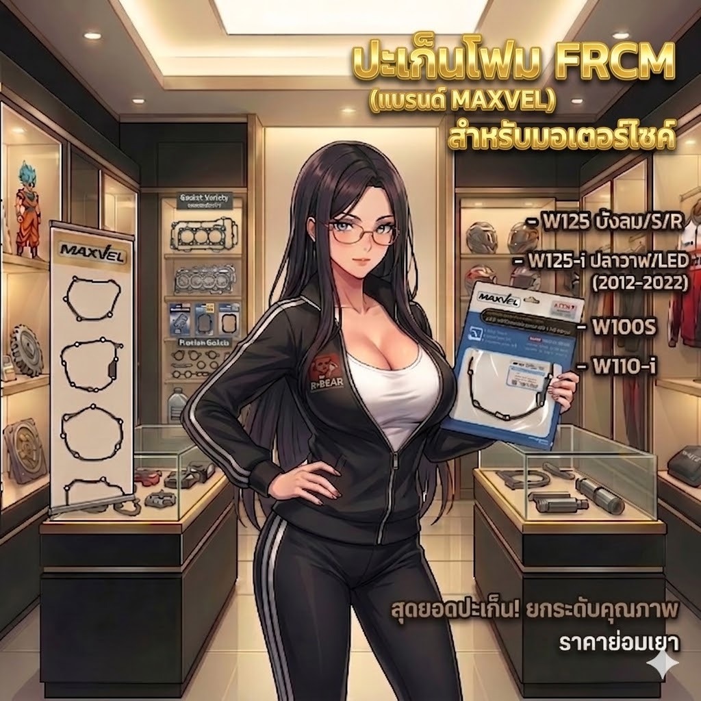 🛠️ ปะเก็น MAXVEL (เทคโนโลยี FRCM) - ปะเก็นฝาคลัช-จานไฟ - รุ่น NEW High-Standard สำหรับ W100s / W110-i / W125 / W125-i 🛠️