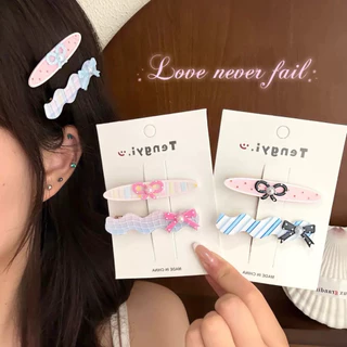 Cute 528 กิ๊บติดผม กิ๊บหนีบผมลายโบว์สีหวาน 2 ชิ้น/แพ็ค