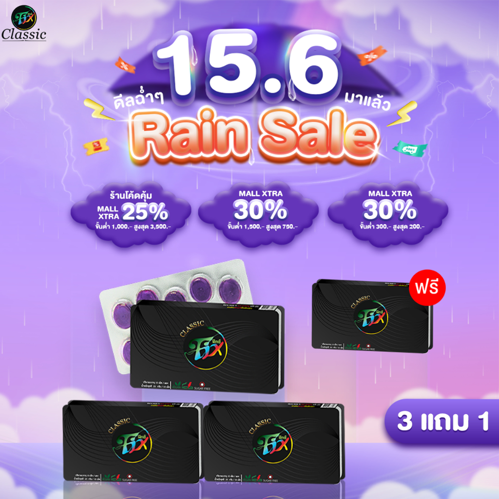 [ 3แถม1แผง ] ฟิกซ์ คลาสสิค ลูกอมสมุนไพร ลูกอมเลิกบุหรี่ Fixclassic sugar free 1แผง/10เม็ด