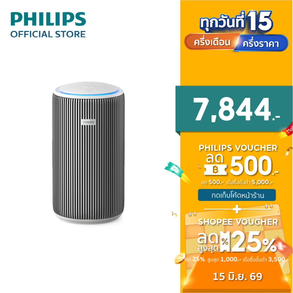 Philips AC3220/10 เครื่องฟอกอากาศ Air Purifier สำหรับห้องไม่เกิน 135 ตรม. CADR 520 ลบ.ม./ชม.