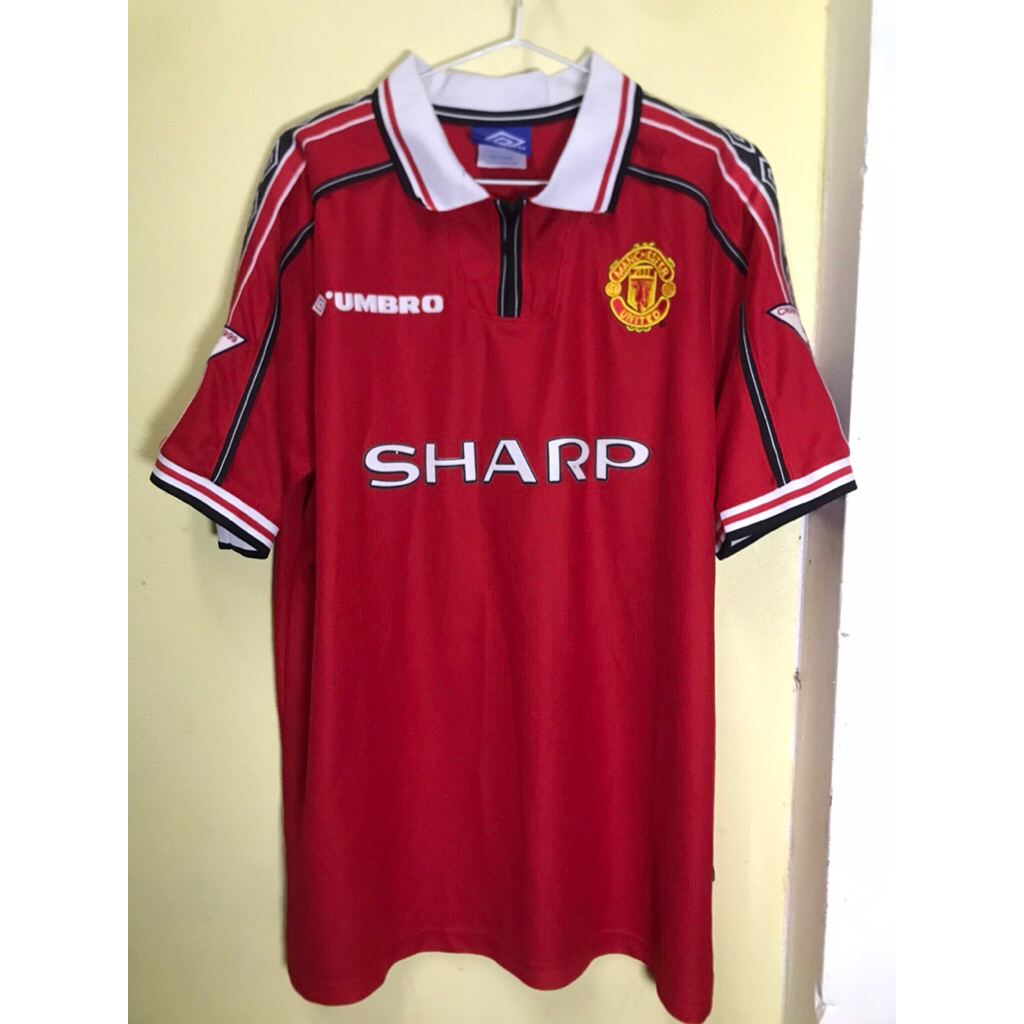 เสื้อบอล แมนยู 1998/2000เหย้า BECKHAM 7 (Repro) ทริปเปิลแชมป์ Made in England ไซส์ 2XL เสื้อวินเทจ ไ
