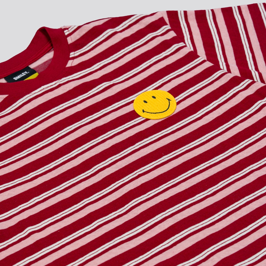SMILEY® RED CROCHET PATCH STRIPPED TEE SHIRT RELAX — صورة 3
