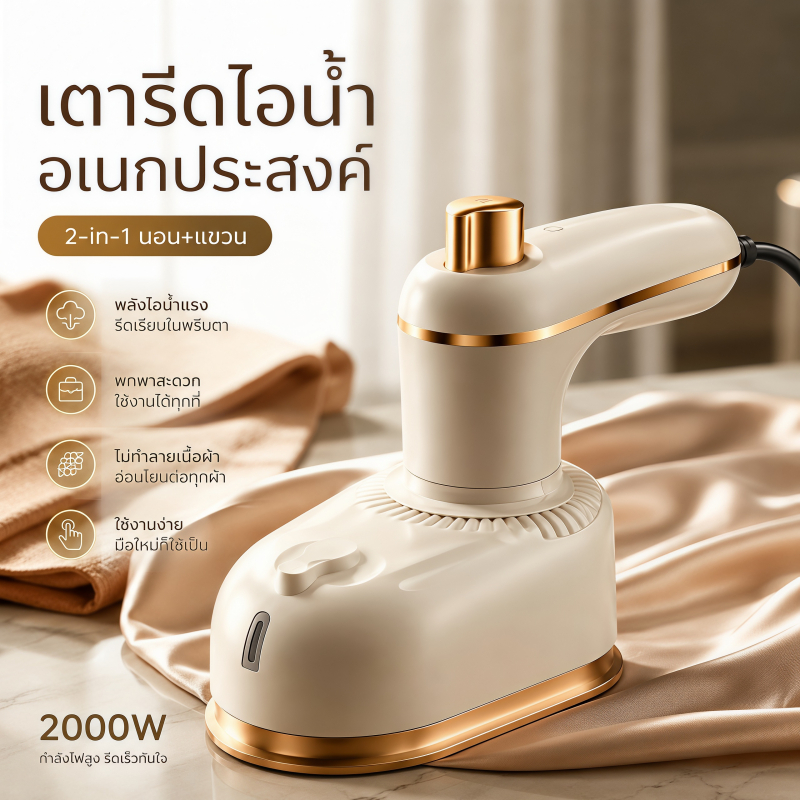 เตารีดไอน้ํามือถือ ขนาดเล็ก ใช้งานได้ทั้งแห้งและเปียกสะดวกสบาย พกพาง่าย