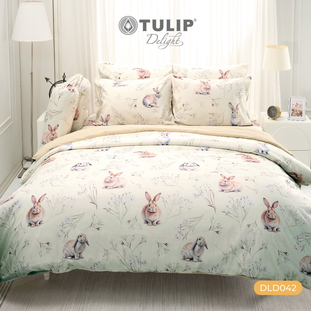 TULIP Delight ลายกระต่าย Rabbit DLD042 ชุดผ้าปูที่นอน ผ้านวม พิมพ์ดิจิตอล