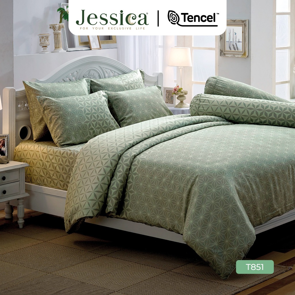 Jessica Tencel T851 ชุดเครื่องนอน ผ้าปูที่นอน ผ้าห่มนวม เจสสิก้า พิมพ์ลวดลายโดดเด่น ให้สัมผัสที่นุ่มลื่นดุจแพรไหม