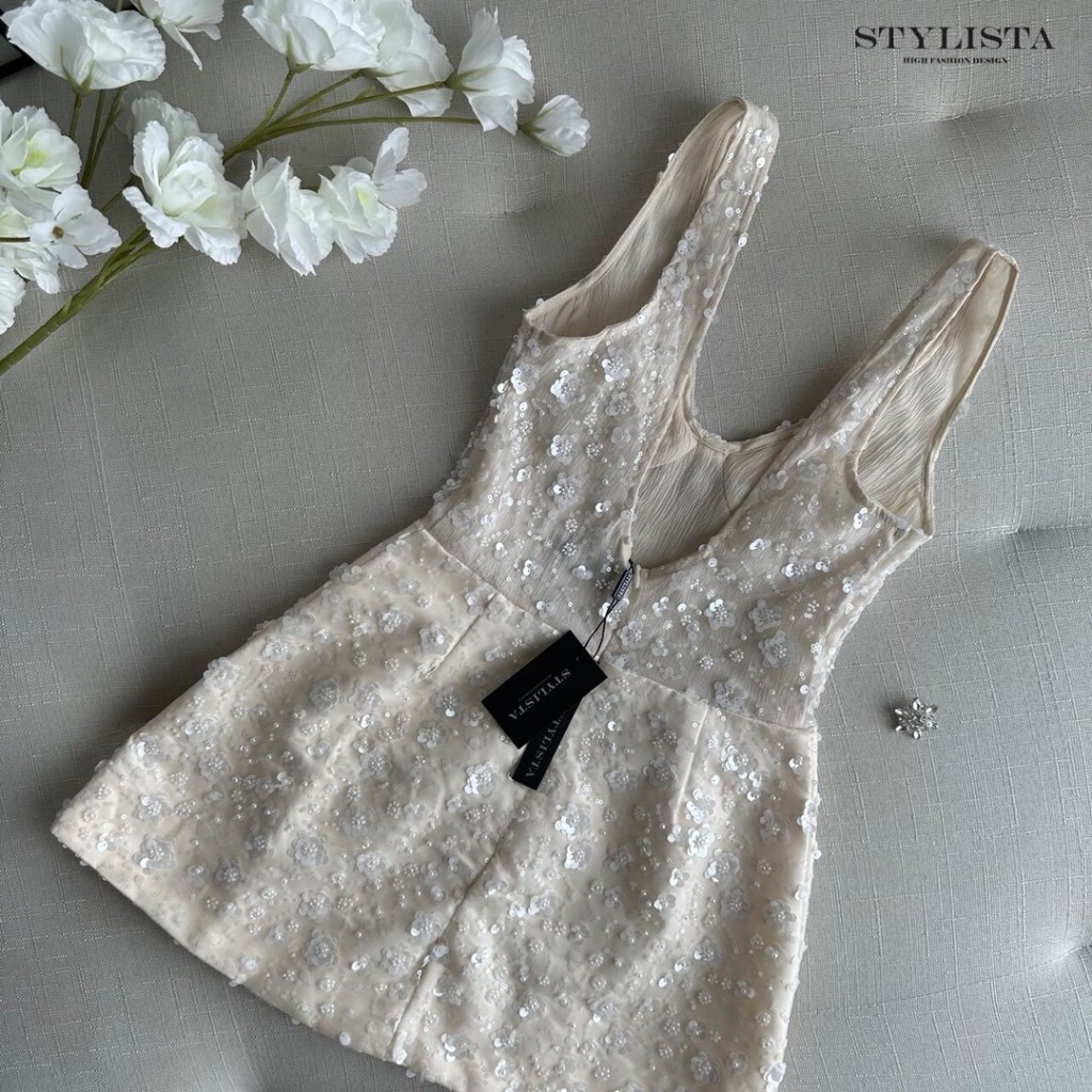 STYLISTA Dressปักเลื่อมดอก 3D ทั้งตัว(ไม่มีฟองน้ำ) รูปที่ 3
