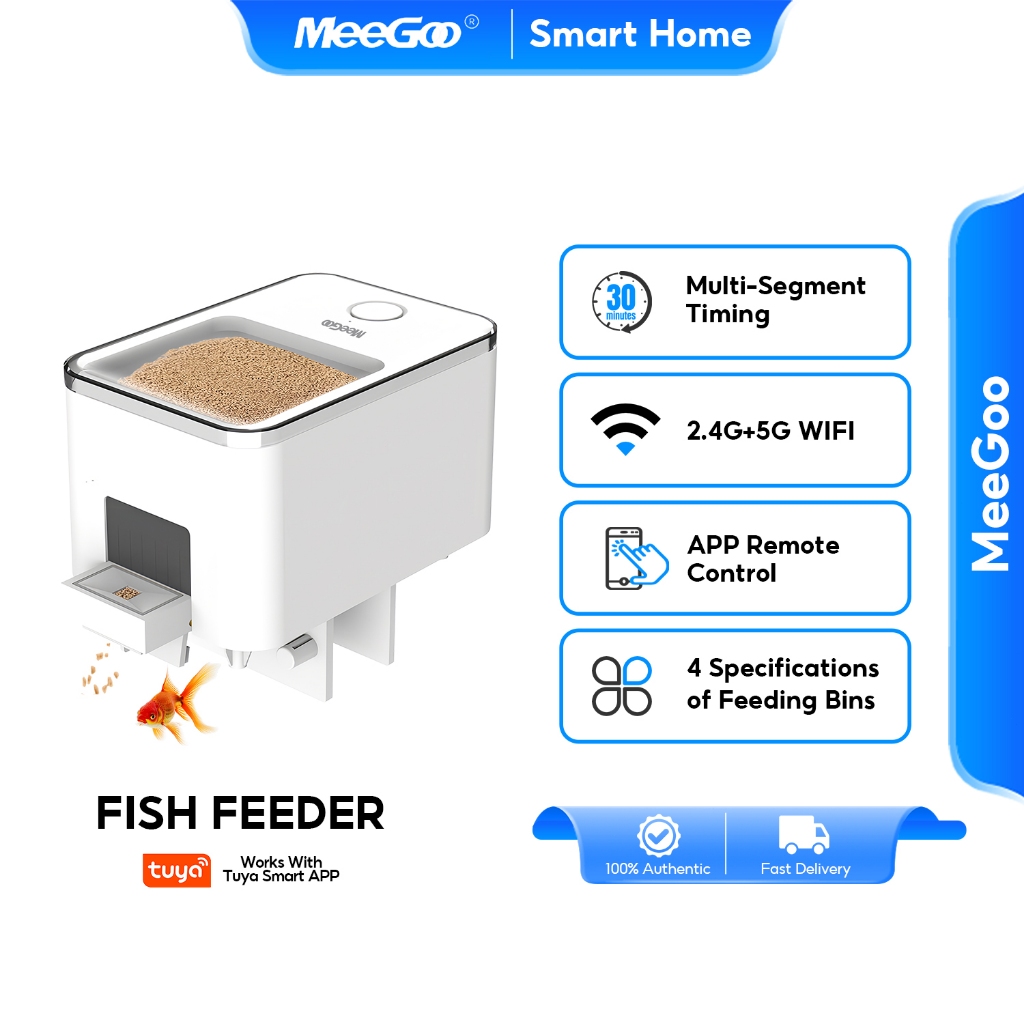 MeeGoo เครื่องให้อาหารสัตว์เลี้ยงอัจฉริยะ Smart Automatic Pet Feeder 6L เครื่องให้อาหารผ่านแอป Tuya