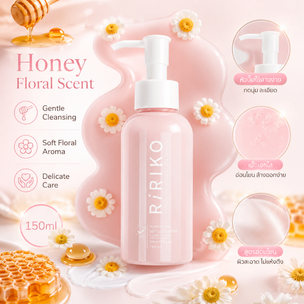 Ririko Feminine Micellar Wash Strawberry Blossom - ผลิตภัณฑ์ทำความสะอาดจุดซ่อนเร้น