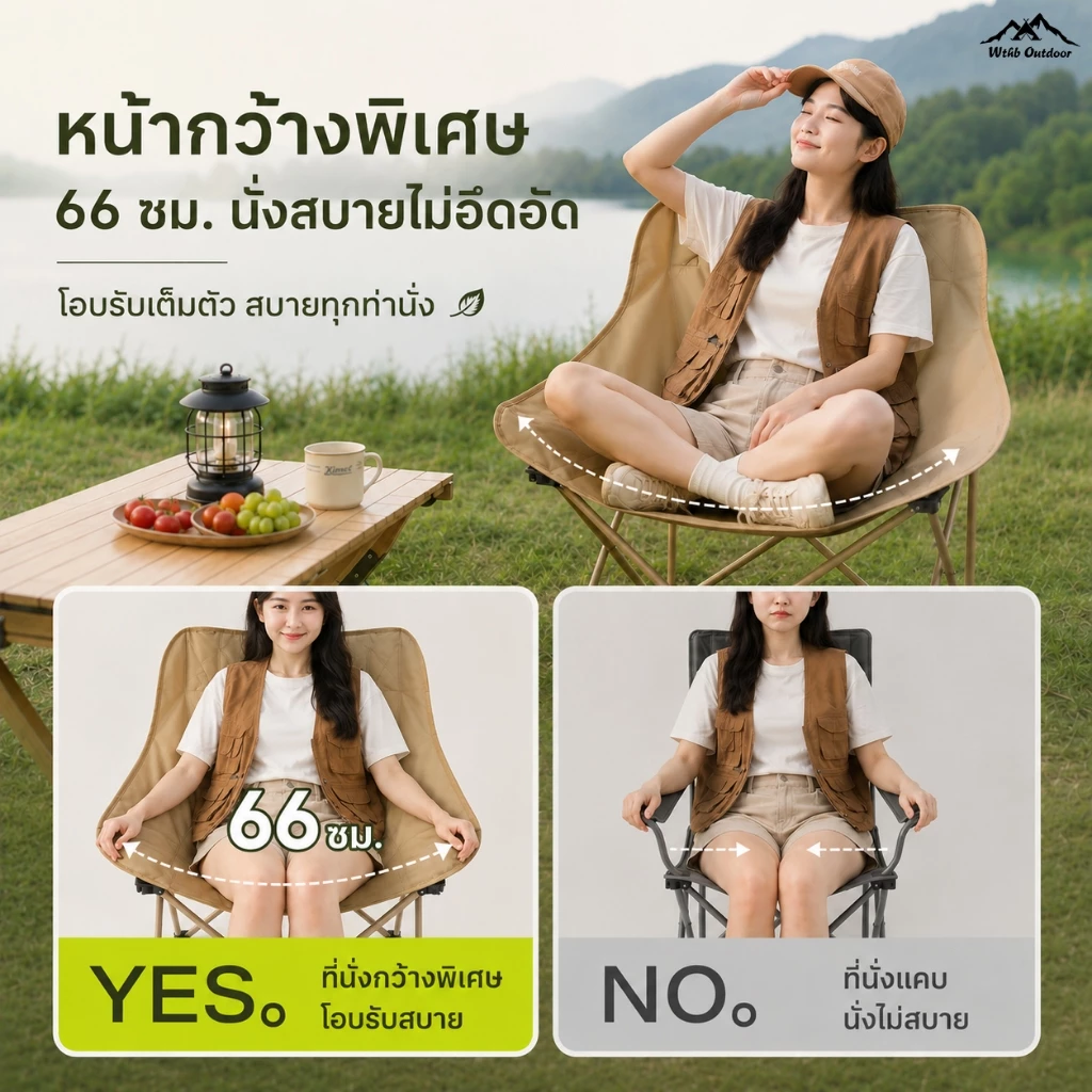 เก้าอี้แคมป์ปิ้งพับได้ อลูมิเนียม รับน้ำหนัก 300 กก. พร้อมถุงพกพา thumbnail 3