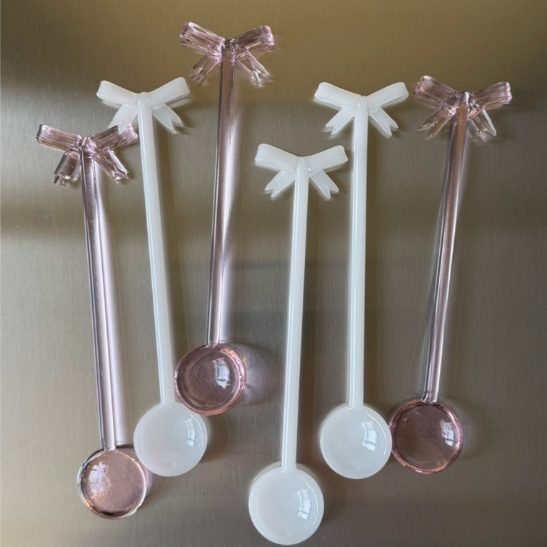 BON BON projects - Pink bow sugar candy spoon - ช้อนโบว์ชมพู