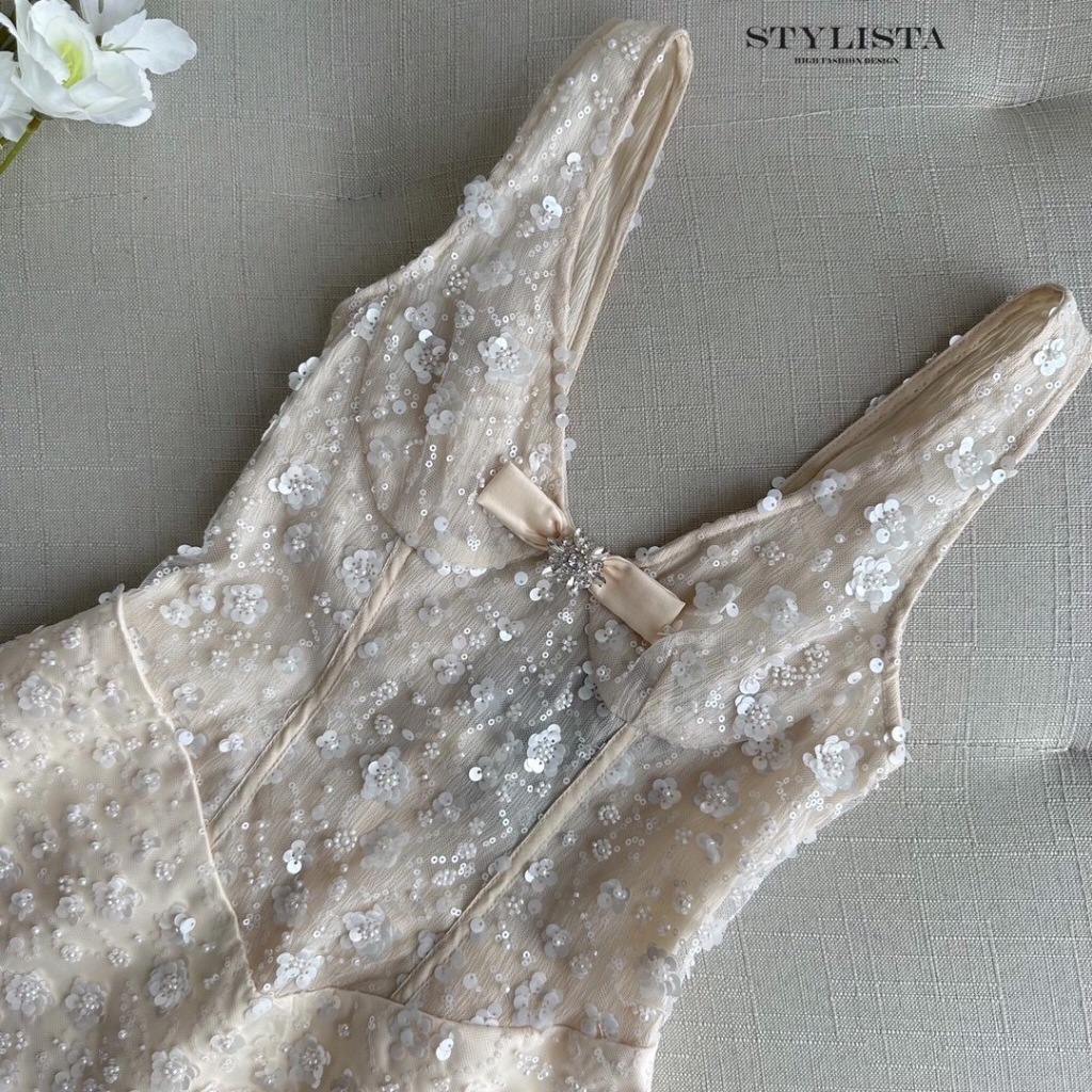 STYLISTA Dressปักเลื่อมดอก 3D ทั้งตัว(ไม่มีฟองน้ำ) รูปที่ 7