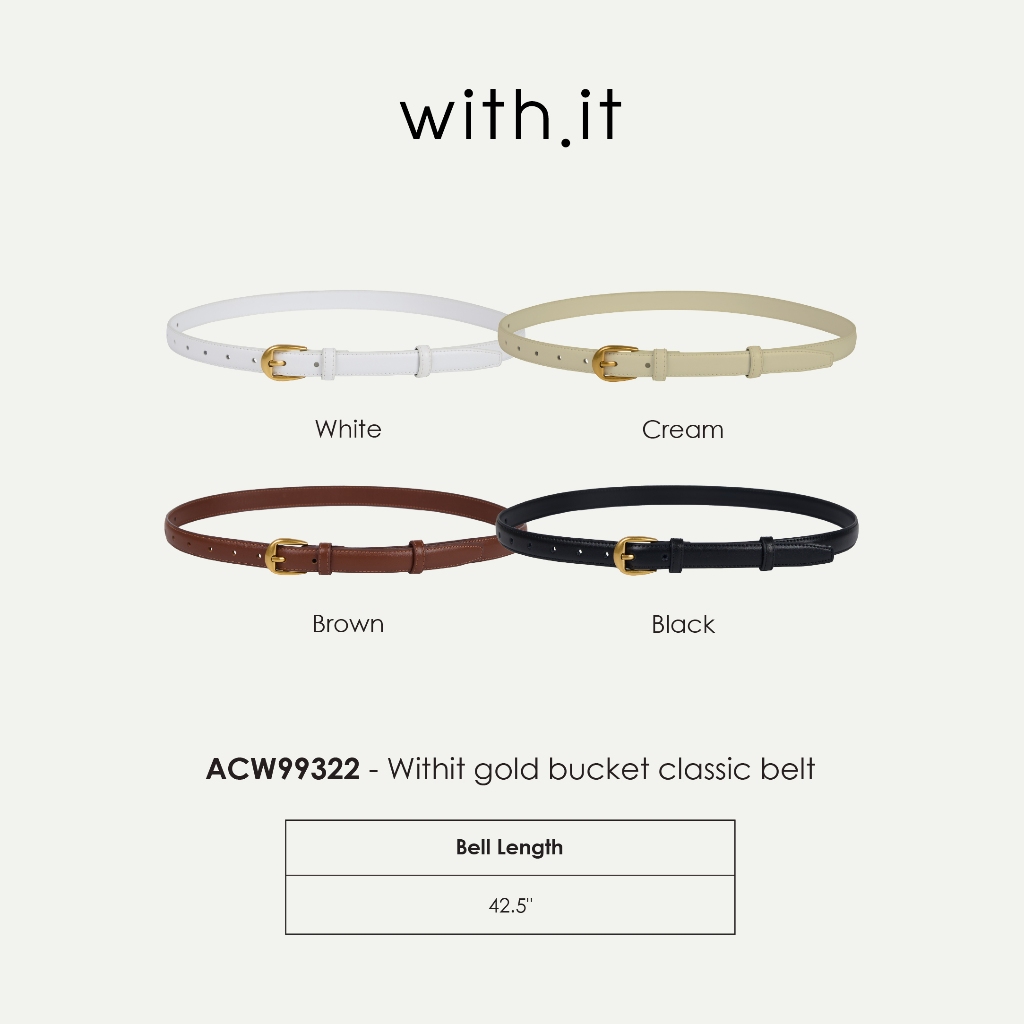 Withit gold bucket classic belt เข็มขัดคลาสสิกวิทอิท -  ACW99322