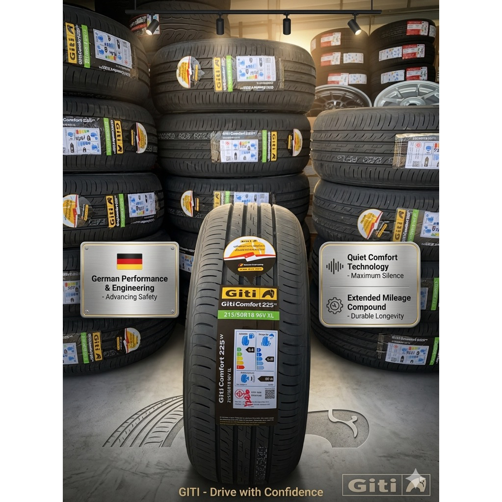 (จัดส่งหรือติดตั้งฟรี ยางปี26) Giti v225 215/50R18 ยางสำหรับรถไฟฟ้า มีประกัน ⚡️⚡️⚡️
