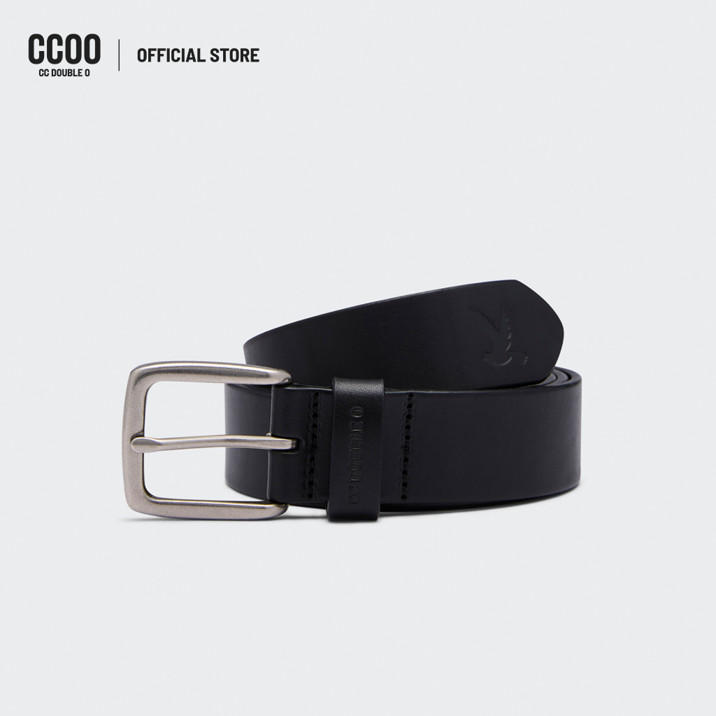 CC DOUBLE O LEATHER BELT WITH BIRD LOGO TIP ผู้ชาย เข็มขัดหนังแต่งโลโก้นกปลายสาย รุ่น O26WAMA021 (AW26 #P1)