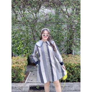 NITAAN(46-52)JUDY DRESS มี2 ไซส์ เดรสคอตตอนทรงเชิ้ต แต่งปกสวยๆ กระดุมหน้า ใส่ได้ทุกวันค่าา 🍋‍🟩