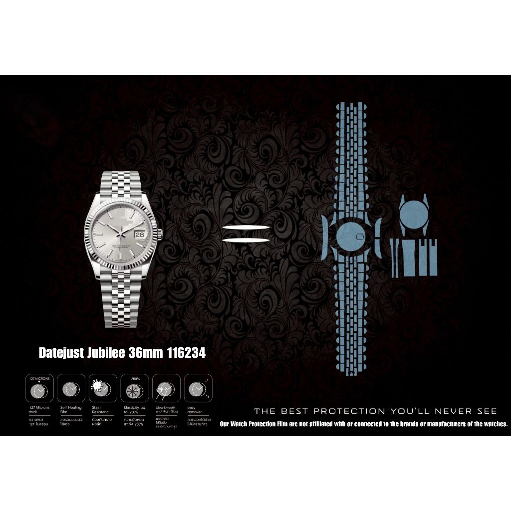 ฟิล์มป้องกันรอยนาฬิกา Watch Protection Film for Rolex Datejust Jubilee 36mm 116234