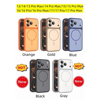 เกราะเปลือกแม่เหล็กกลายเป็น17 Pro Max หน้าต่างขนาดใหญ่พร้อมฟิล์มเลนส์เคสโทรศัพท์ฝ้าสําหรับ ไอโฟน 17 16 Pro Max 15 14 13