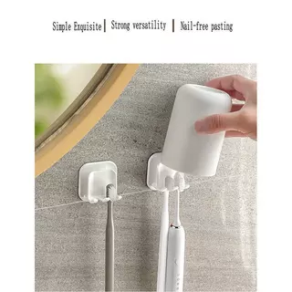 [ขายดี] 2-in-1 ที่วางแปรงสีฟัน และแก้ว แบบติดผนัง สไตล์ญี่ปุ่น สําหรับห้องน้ํา ที่ใส่แปรงสีฟันในห้องน้ำ