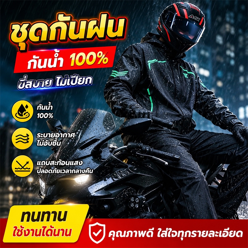 🔥ไม่แพงแต่ใช้ดี 💦ชุดกันฝนกันน้ำ ชุดกันฝนผู้ใหญ่ ทนสึกหรอหนาขึ้น รุ่นขายดี