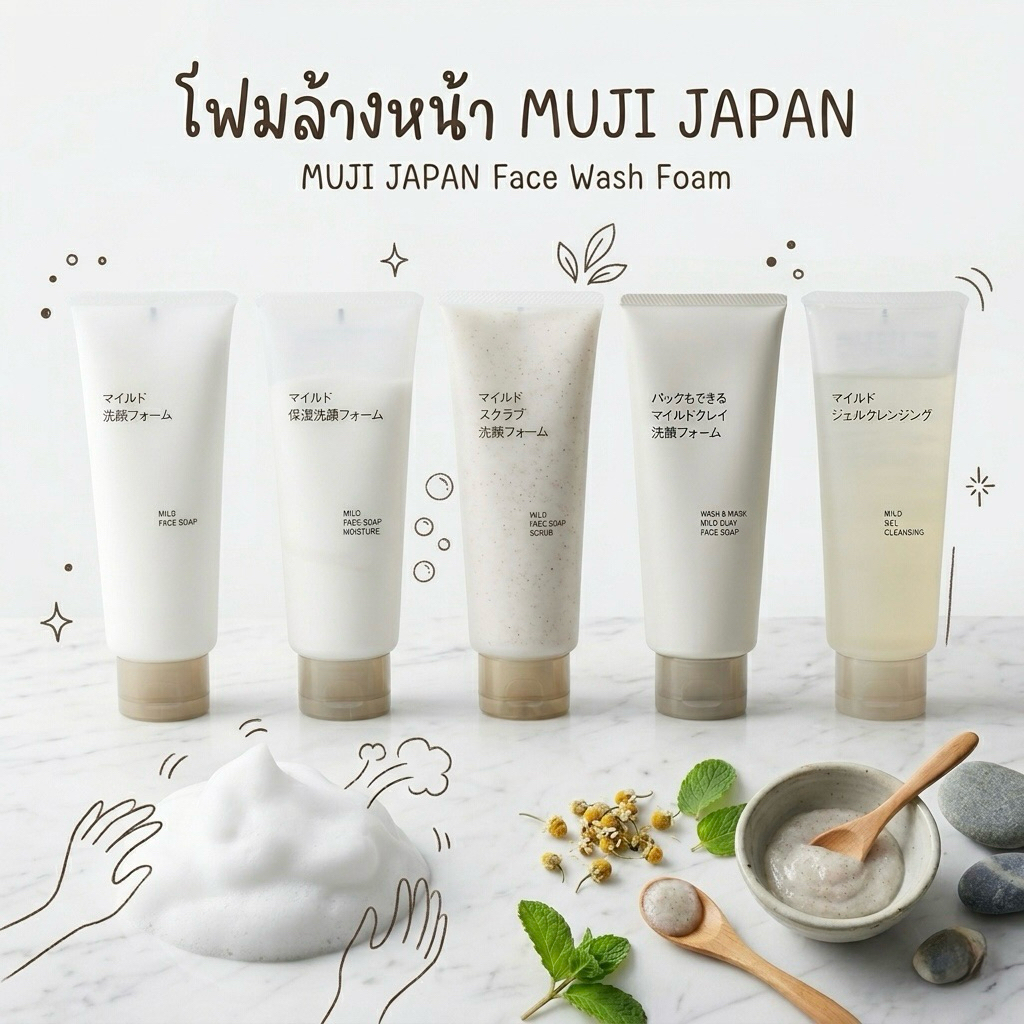 พร้อมส่งในไทย Muji face soap scrub 150 g.โฟมล้างหน้าสครับจากญี่ปุ่น