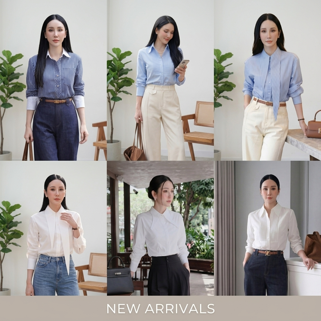 CTรวมเสื้อ (เฉพาะเสื้อ) เสื้อเชิ้ตออฟฟิศผู้หญิง ทรงสวยดูแพง