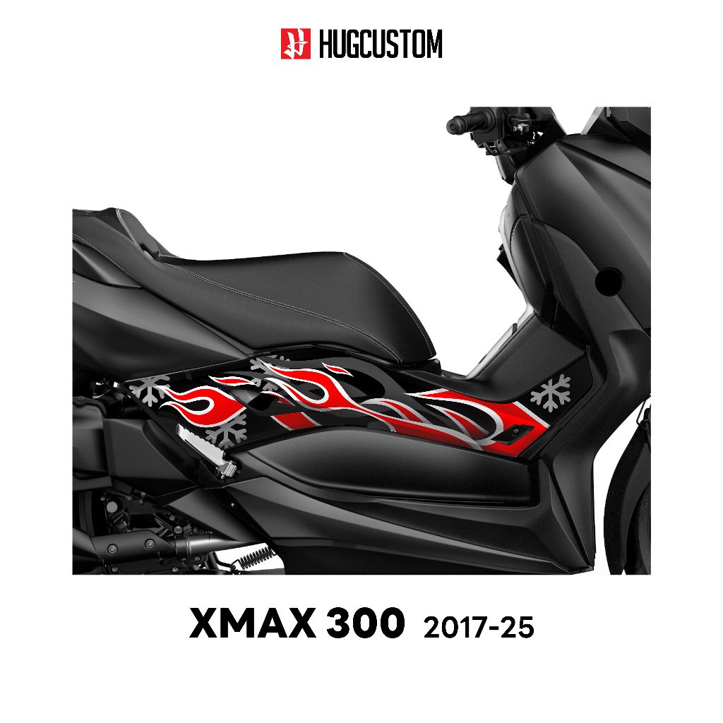 Hugsticker สติ๊กเกอร์ติดแฟริ่งข้าง XMAX 300 ลายไฟ