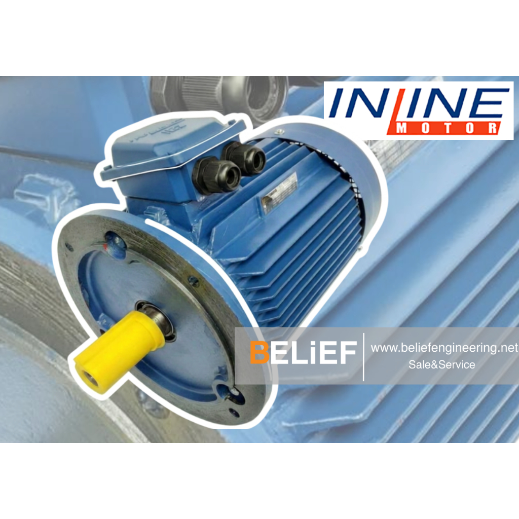 มอเตอร์ INLINE MOTOR MODEL: IF100LB-4 3KW(4HP) 4 POLE 3 สาย B5 หน้าแปลน IE2 ประสิทธิภาพสูง