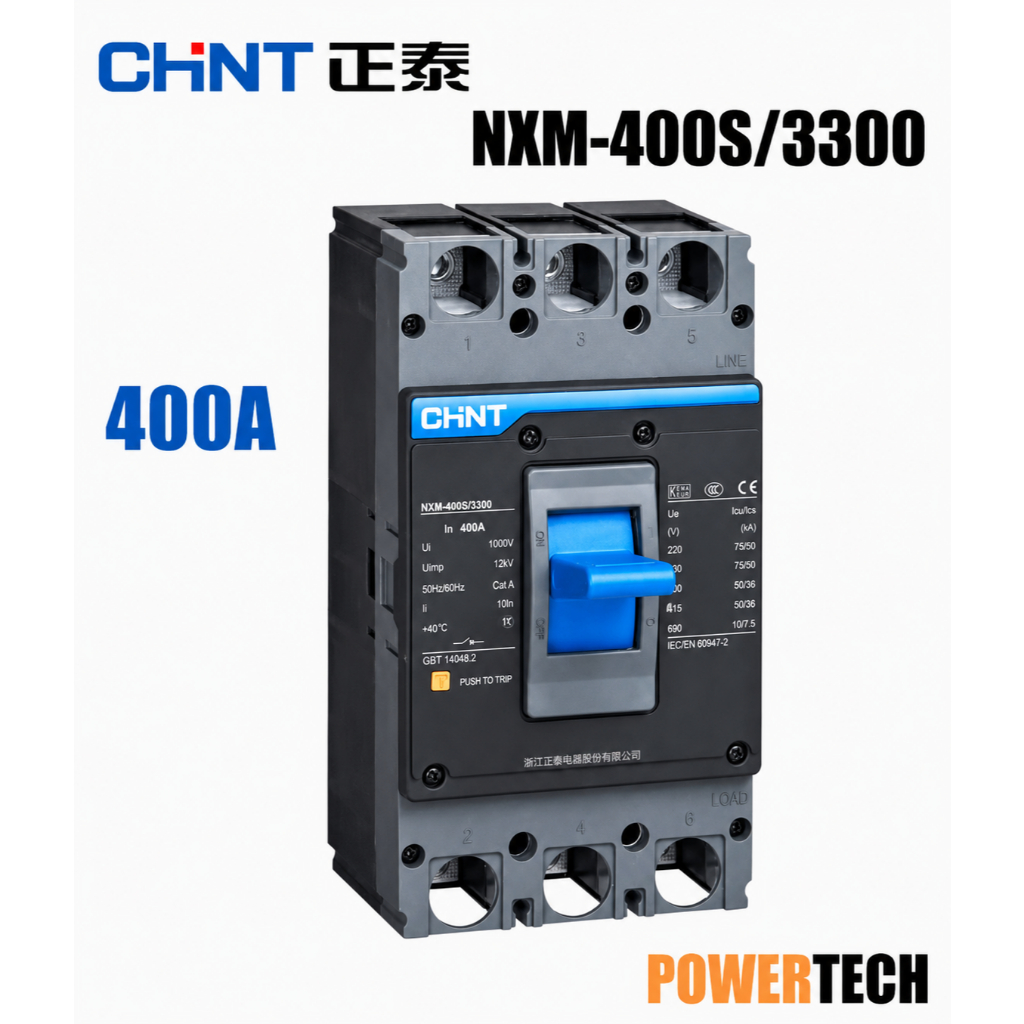 CHINT NXM-400S /3300 3P 35kA เซอร์กิตเบรกเกอร์ เบรกเกอร์ เบรกเกอร์ 3P เบรกเกอร์ไฟ NXM Series Moulded Case Circuit Breake