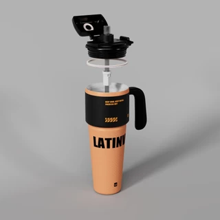 LATINVIAขวดน้ำเก็บความเย็น/ร้อนนี้ช่วยรักษาอุณหภูมิของเครื่องดื่มให้ร้อนหรือเย็นได้ มีซับในเคลือบเซรามิกและความจุ 1000 ม