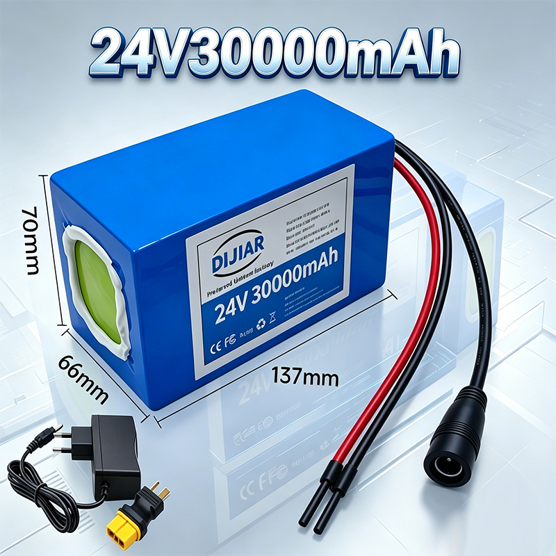 DIJIAR แบตเตอรี่ลิเธียม  24V 30Ah  พร้อม BMS บอร์ดป้องกัน แรงดันคงที่ สำหรับมอเตอร์/โซล่าเซลล์/ค่ายแคมป์
