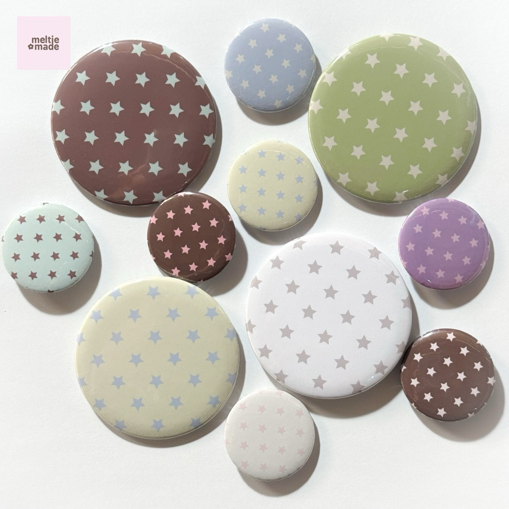 ⭐star button badge⭐ เข็มกลัดลายดาว ทำจากโลหะ ขนาด 32/44/58 mm 🇹🇭 ส่งจากไทย
