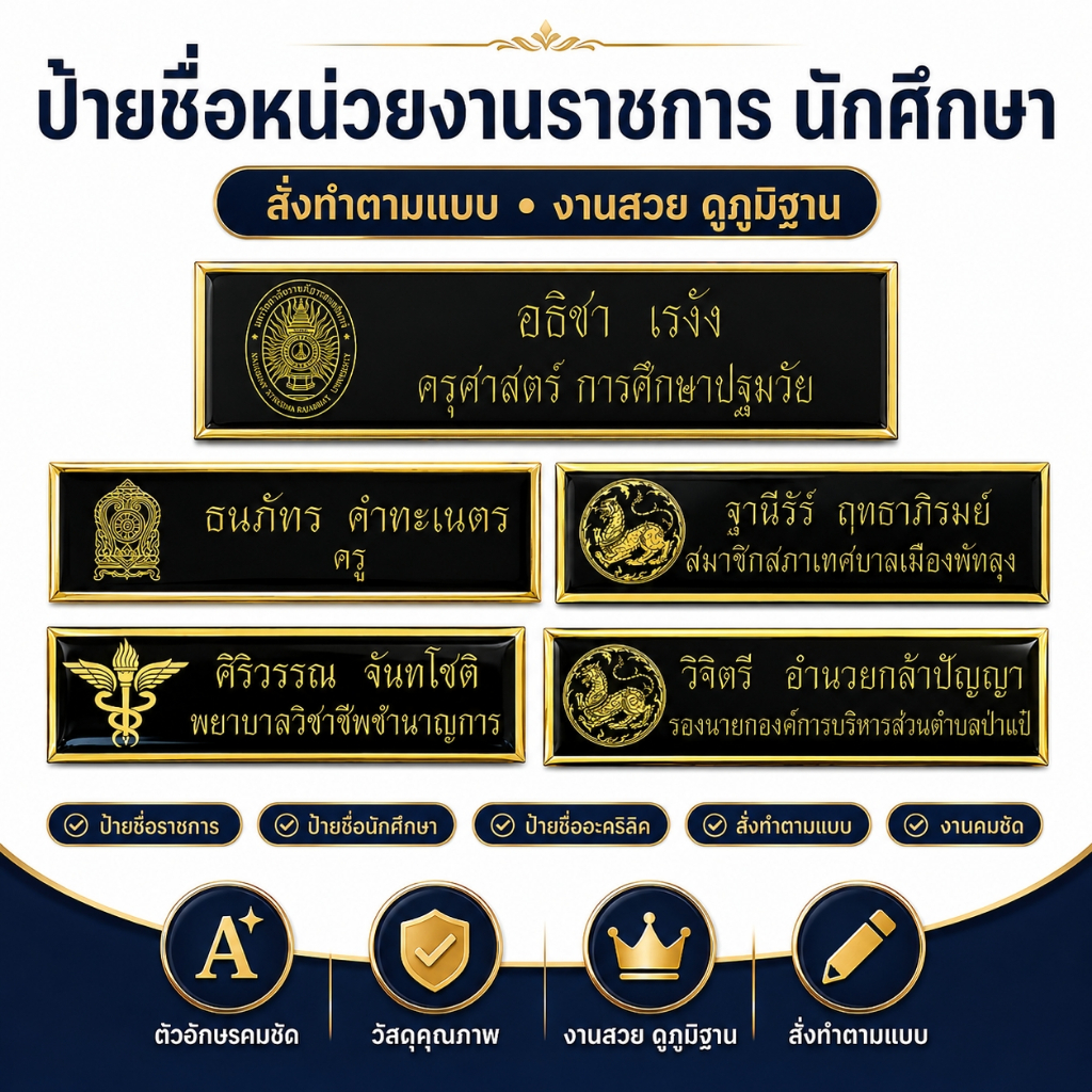 ออกแบบฟรี ออกแบบฟรี ป้ายชื่อ พนักงาน บริการ รีสอร์ท ทุกหน่วยงาน งานตกปก สีสวย คมชัด ทนทาน งานตรงปก งานตรงปก