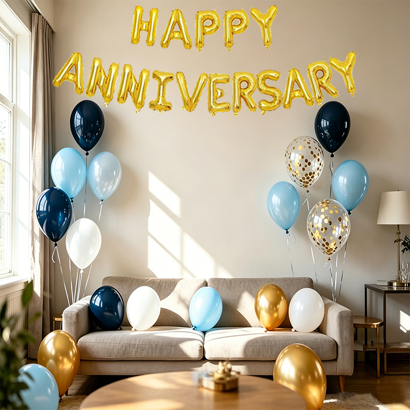 [พร้อมส่ง!!] ลูกโป่งจัดเซ็ท ลูกโป่งวันครบรอบ Happy Anniversary ลูกโป่งอักษร [อุปกรณ์ครบพร้อมใช้งาน]