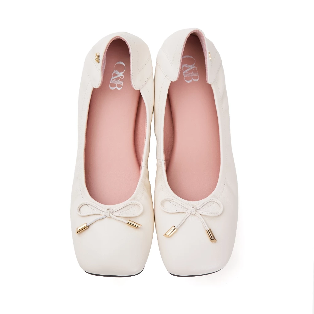 O&B รองเท้าหนังแกะแท้ รุ่น AUDREY RUSTON IN FLAWLESS WHITE-11298SS11403F_U6WTXX