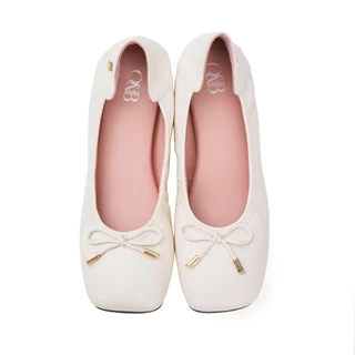 O&B รองเท้าหนังแกะแท้ รุ่น AUDREY RUSTON IN FLAWLESS WHITE-11298SS11403F_U6WTXX
