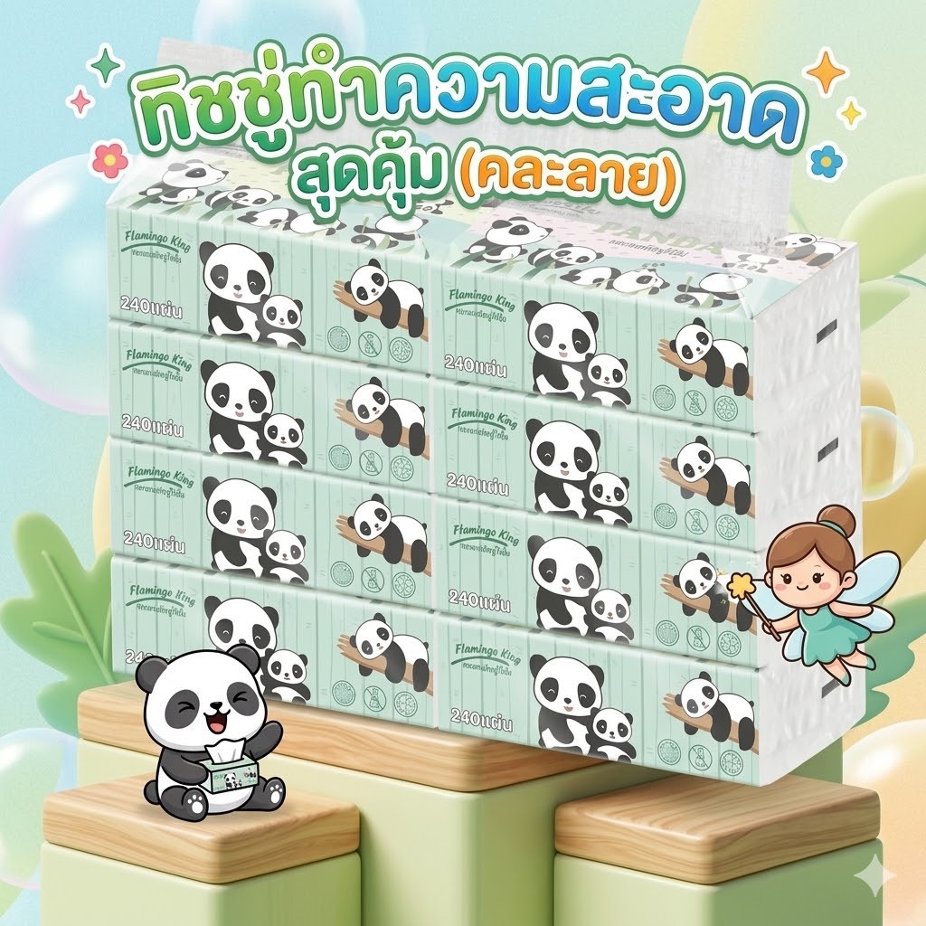 กระดาษทิชชู่ ห่อยาว กระดาษทิชชู่(สินค้าคละลาย) 1 หิ้ว 10 ห่อ(ยกแพค) งานหนา 3 ชั้น ทิชชู่เช็ดหน้า