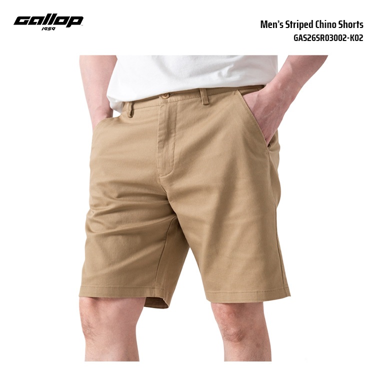 GALLOP Men’s Striped Chino Shorts กางเกงชิโน่ขาสั้นลายริ้ว (GAS26SR03002-K02)