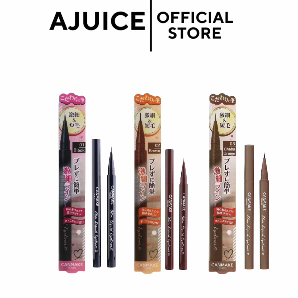 หิ้วเอง🇯🇵💚CANMAKE Slim Liquid Eyeliner 3 สี แคนเมค สลิม ลิควิด อายไลเนอร์