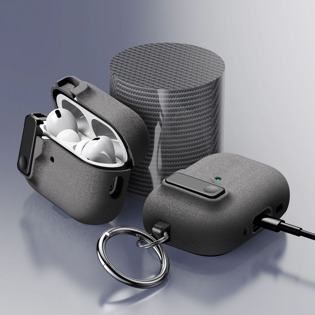 เคส สำหรับ Airpods 4 Pro3 และ pro2 ฝาล็อค 2ชั้น พร้อมห่วงคล้อง