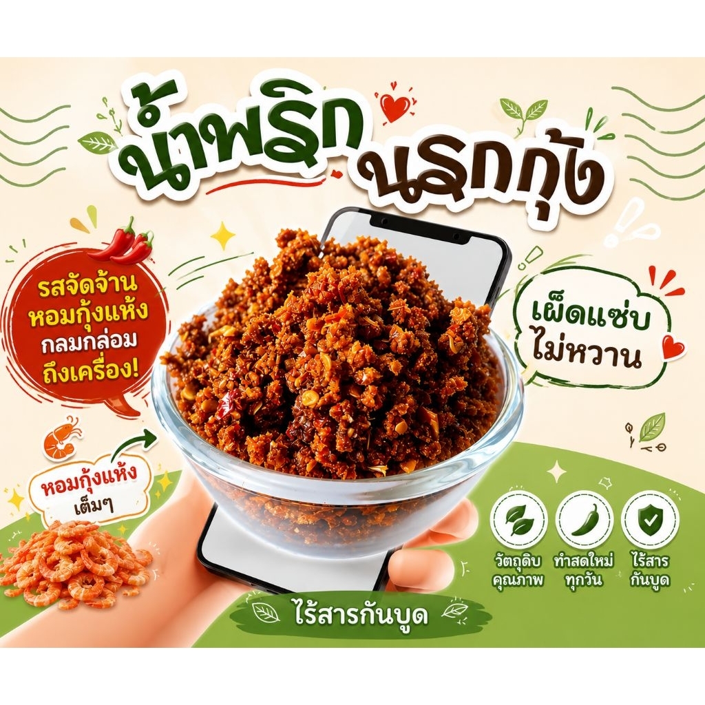 น้ำพริก นรกกุ้ง 500กรัม รูปที่ 8