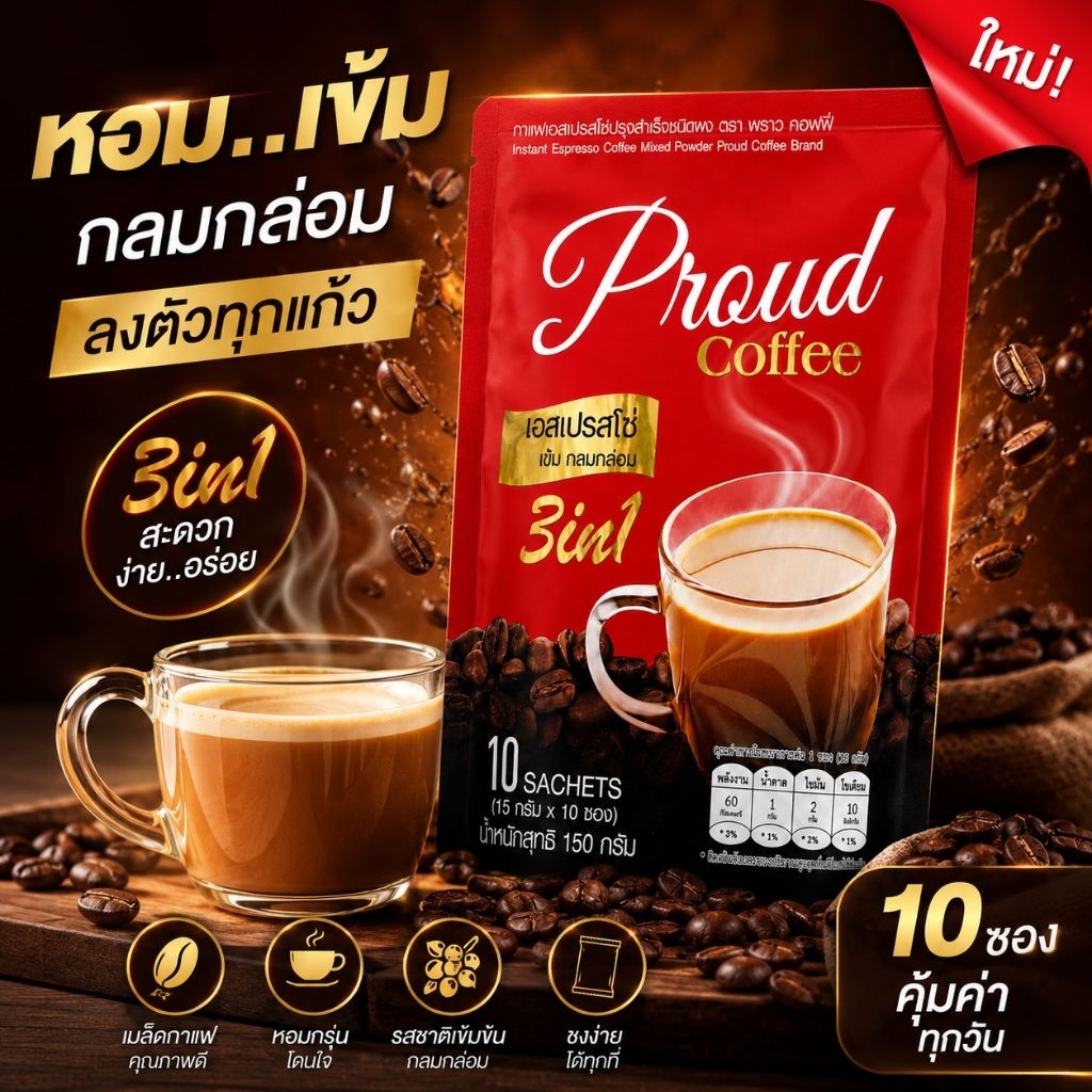กาแฟพราวเอสเพรสโซ่10ซอง