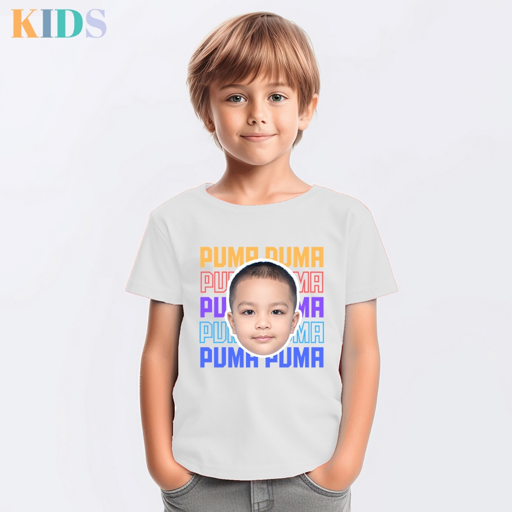 เสื้อยืดเด็ก สกรีนชื่อ Ver.4 สกรีนหน้า พิมพ์ชื่อได้ เสื้อผ้าเด็ก