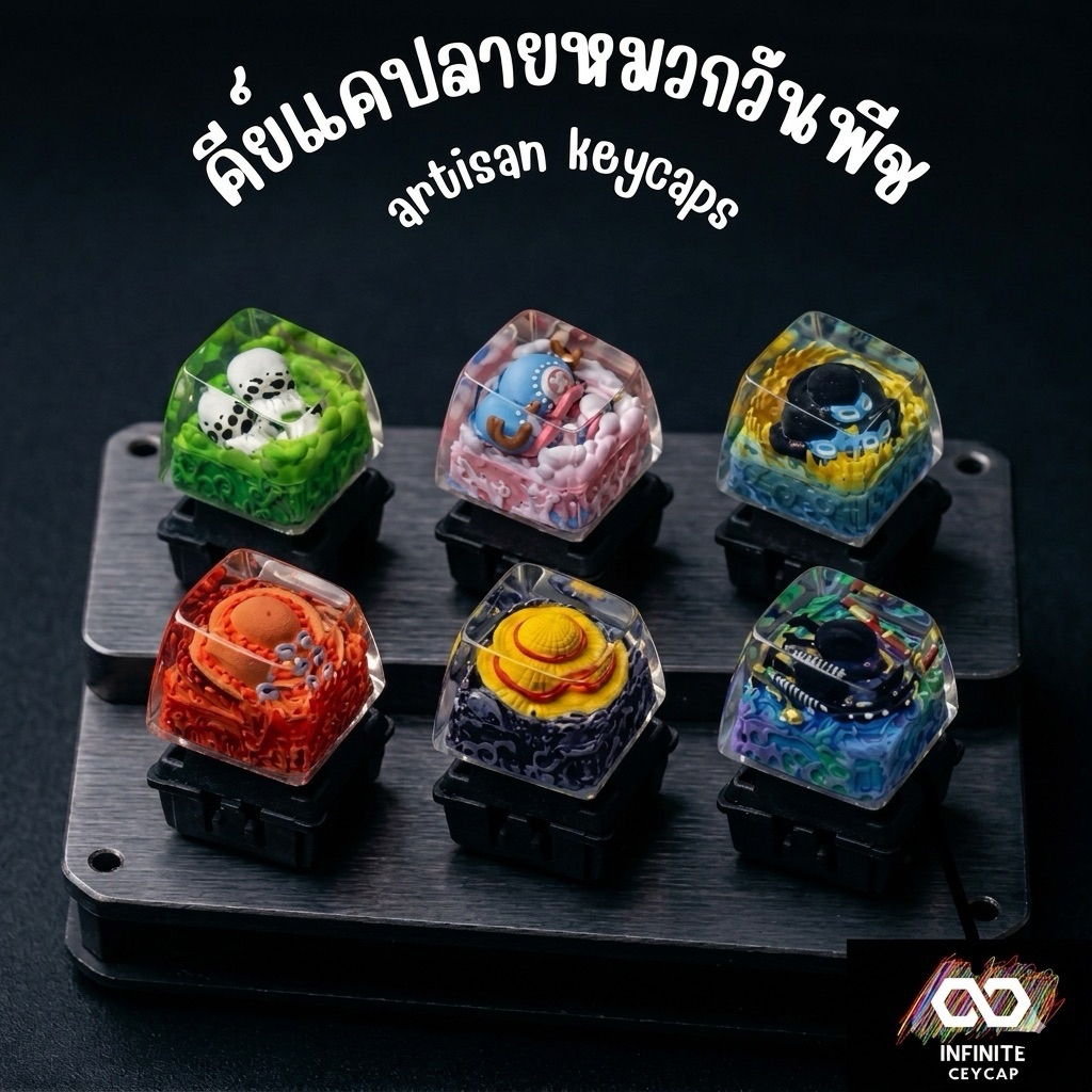 Keycap คีย์แคป ลายหมวกวันพีช  keycap artisan one piece