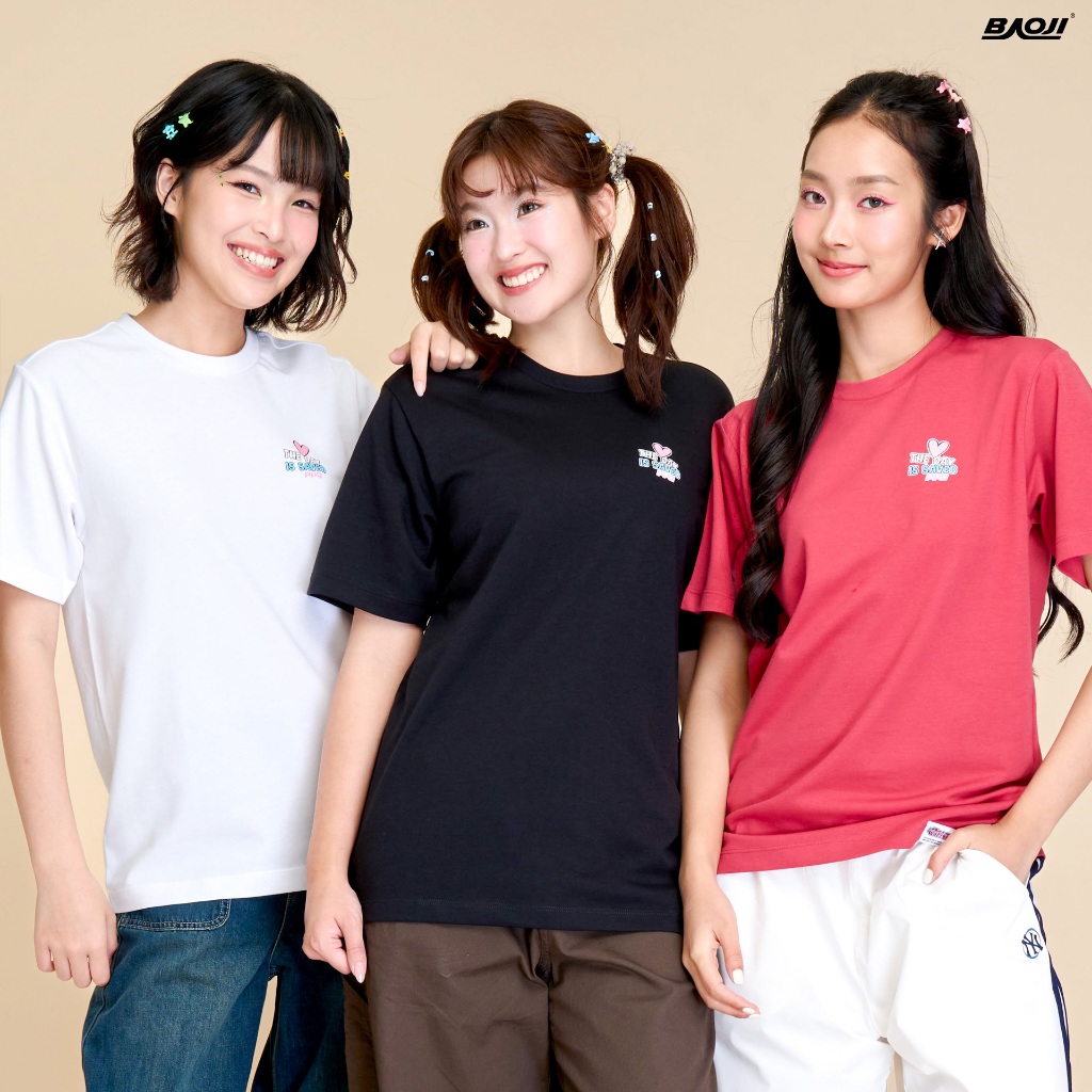 BAOJI  บาโอจิ The Powerpuff Girls Collection เสื้อยืด Regular ลิขสิทธิ์แท้ รุ่น BPGATR ผ้า Dry-Tech แห้งไว ระบายอากาศดี