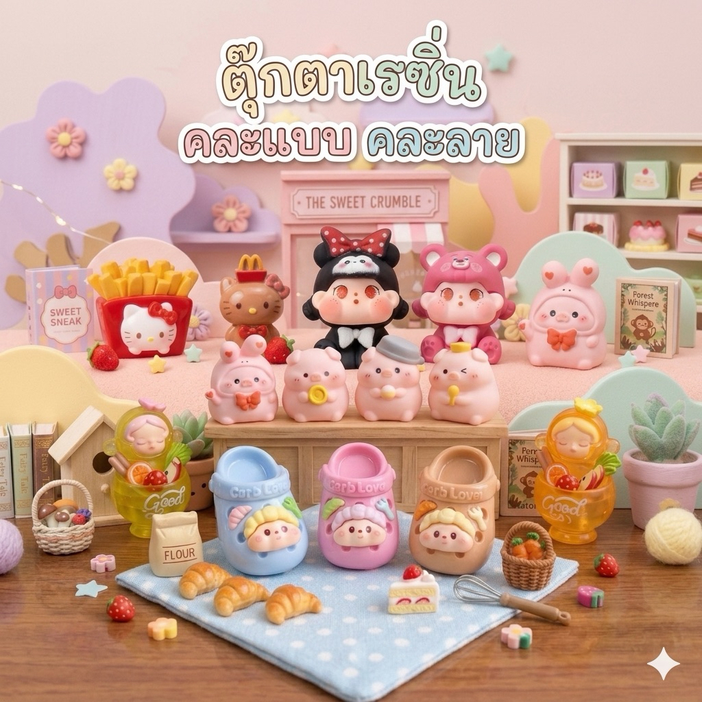 ตุ๊กตาเรซิ่น มีหลายแบบให้เลือก ใช้สำหรับตั้งโชว์ ของสะสม ของตกแต่ง และ DIY ได้ (แบบยังไม่เจาะทำพวงกุญแจ)