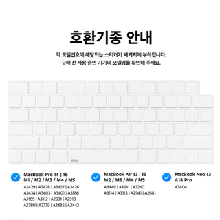 elago Ultra Thin Keyboard Skin MacBook Neo, Air & Pro M1 M2 M3 M4 M5 13" 14" 15" 16" แผ่นกันคราบฝุ่นน้ำ