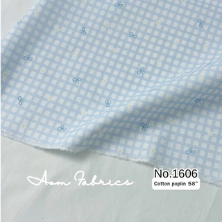 Aom Fabrics🌷ผ้าคอตตอนป๊อปลินลายดอก No.1602-1607 น่ารักมาก ผ้านิ่ม หน้ากว้าง 58 นิ้ว ผ้าเมตรนำเข้า พร้อมส่ง