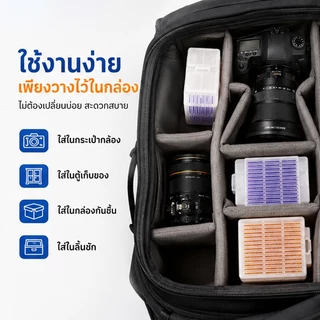 Zomei กล่องซิลิกาเจลดูดความชื้นแบบใช้ซ้ำได้ /สำหรับเก็บกล้องถ่ายรูป /เพื่อป้องกันเชื้อรา /มาพร้อมกล่องใส