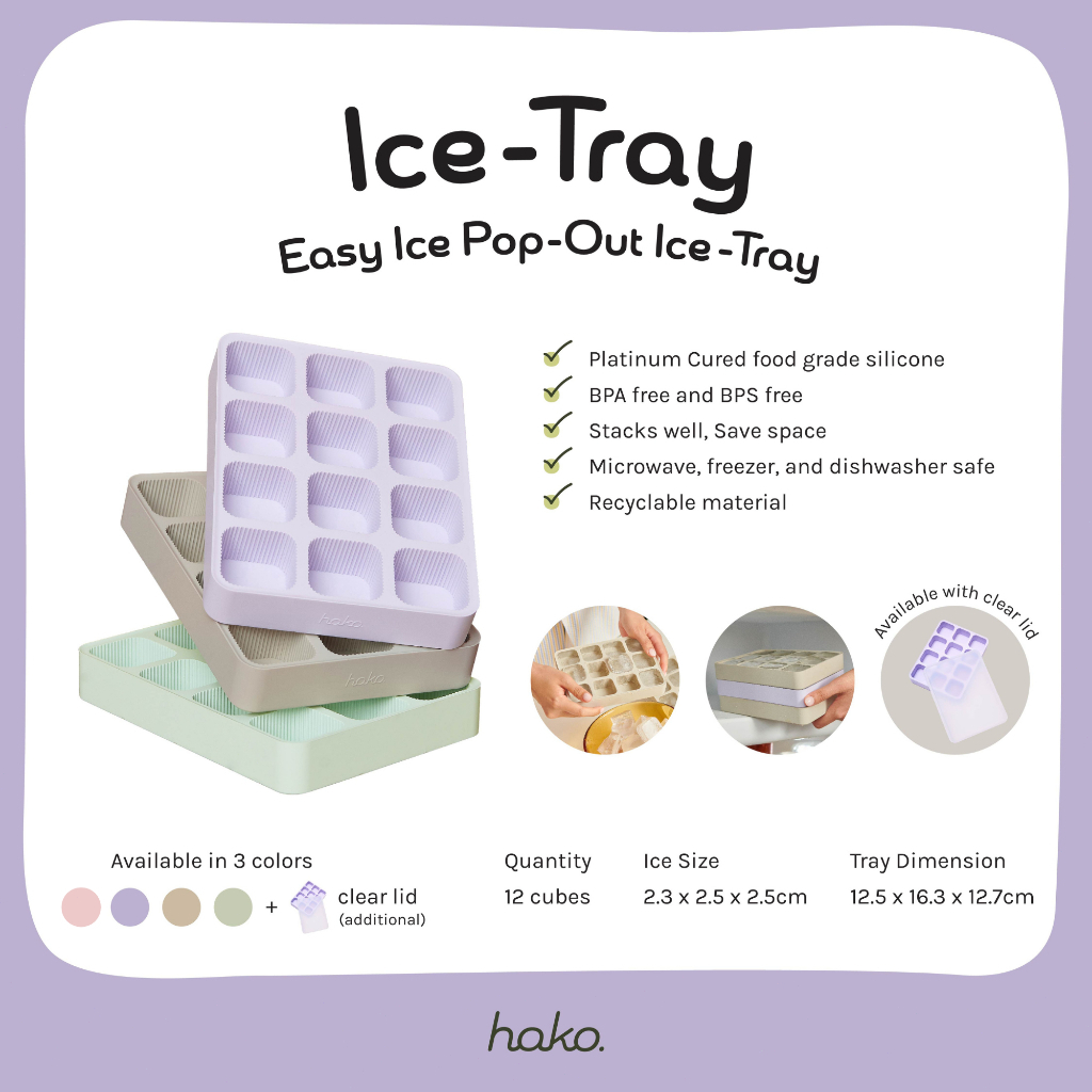 Ice Tray พิมพ์ทำน้ำแข็ง ถาดทำน้ำแข็งซิลิโคน วัสดุ PP เกรดอาหาร สามารถสัมผัสอาหารได้ปลอดภัย